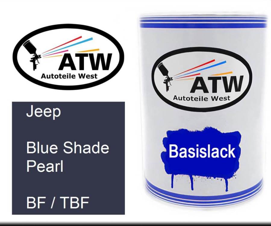 Jeep, Blue Shade Pearl, BF / TBF: 500ml Lackdose, von ATW Autoteile West.